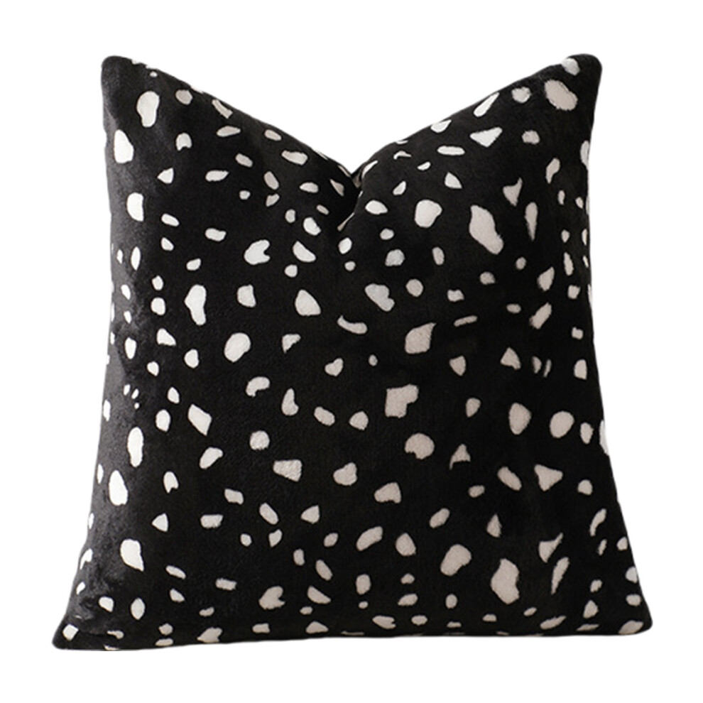 Cushion Case Throw Pillow Cover 45X45cm For Couch Bed- Black