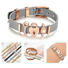 Edelstahl-Mesh-Armband (D) Rosa 21,5 1 cm 18–21 g