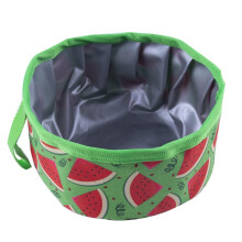 Waterproof Pet Bowl Foldable Oxford For Dogs Travel Food And Water Bowl Camping Dry Food Treats Watermelon