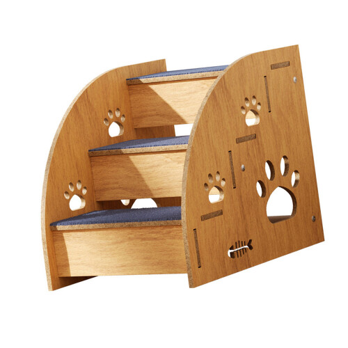 Multiuse Wooden Pet Stairs Small Dog Steps For Secure Safe-3