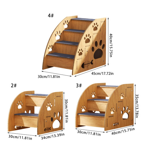 Multiuse Wooden Pet Stairs Small Dog Steps For Secure Safe-3 1
