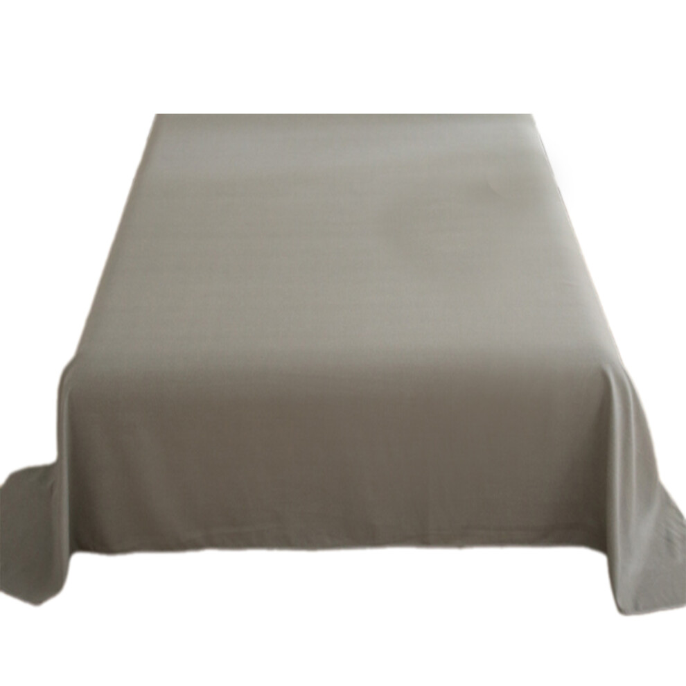 Washed Cotton Bed Sheet Breathable Bed Linen Soft-BeigeA 3
