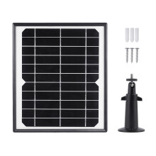 6W solpanel för batteridrivna enheter, justerbart fäste för solpanel för säkerhetskamera, kontinuerlig strömförsörjning med IP65 vattentät,