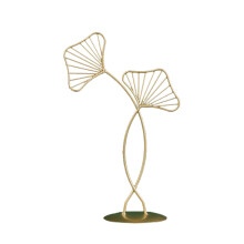 Iron and Marble Sculptures, Exquisite Craftsmanship with Stable Base, Golden Ginkgo Leaf Ornaments for Widespread Use in Hotel, Study, Shop Decoration