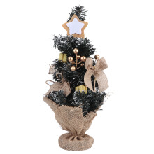 Blue Christmas Tree, 40cm Mini Christmas Tree with LED Lights, Quality Artificial Christmas Tree for Desktop Decoration, Lifelike PVC Branches, Easy t