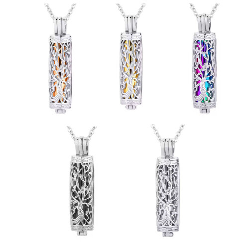 Memorial Necklace Ashes Container Locket Cremation Neck-color 2