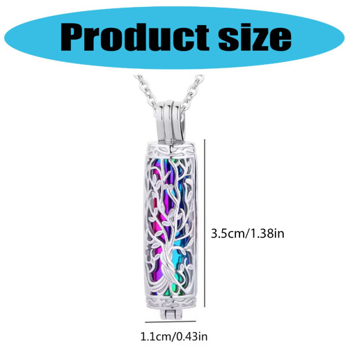 Memorial Necklace Ashes Container Locket Cremation Neck-color 1
