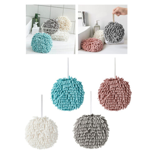 Kitchen Bathroom Hand Towel Balls with Hanging Loopes Microfiber 1