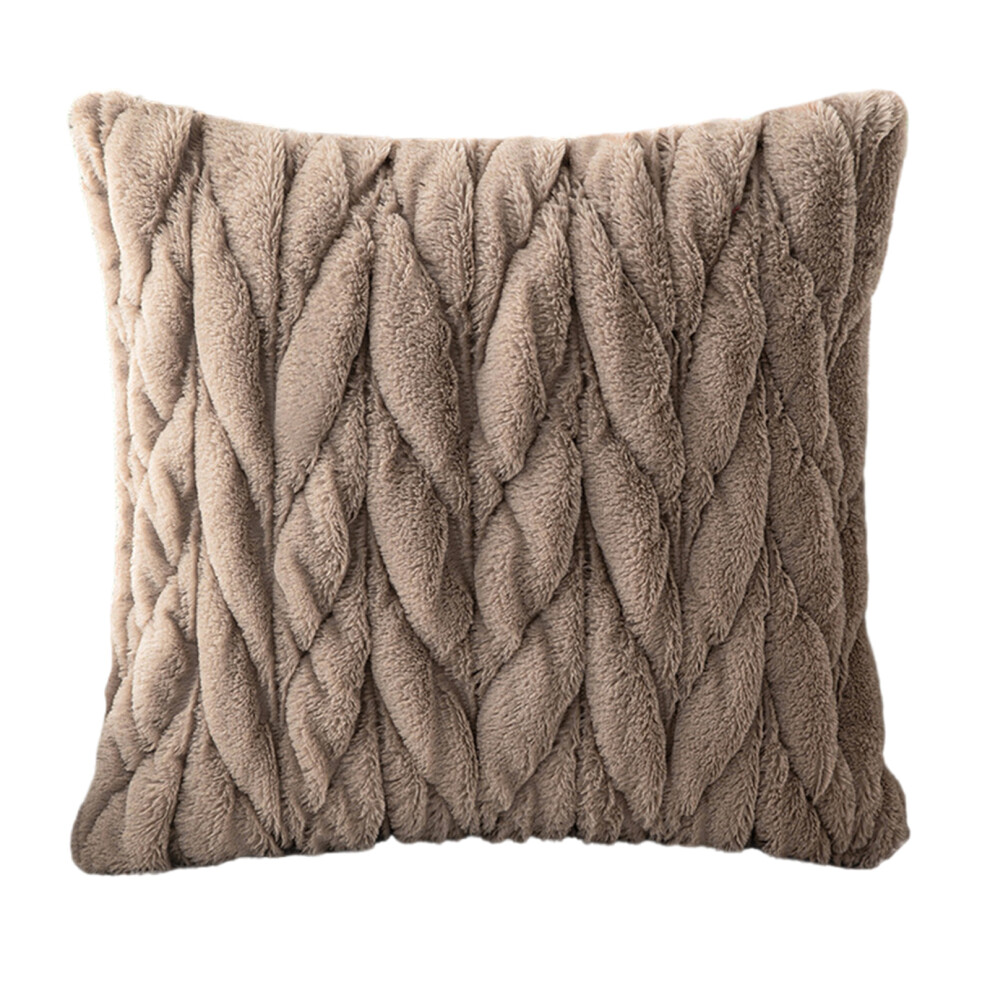 Corduroy Throw Pillowcase Soft Woven Fried-50  50cm coffee