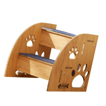 Wooden Pet Stairs Steps With Nonslip Design Ensuring Safe-2