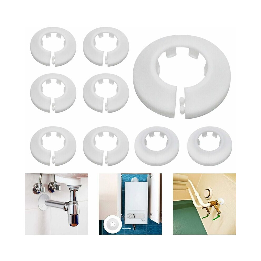 High Strength Pp Plastic Escutcheon For Wall Pipe Tube Decoration, Flexibility Offers Adaptability To Different Applications, 24Pcs 9012352806361
