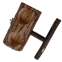 Compacts Bird Food Holder Wood Perches Bird Feeder Secure