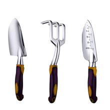 Puutarhatyökalujen trio, kestävä puutarhasarja ergonomisella liukumattomalla kahvalla, kestävällä alumiiniseoksella, istutuslapiolla ja