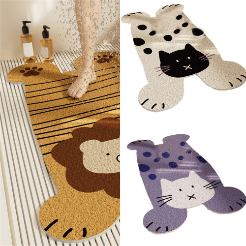 Absorbent PVC Bath Rug Playful Antislip Pattern Secure-liona A 2