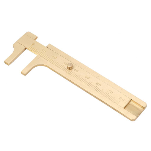 Portable Solid Copper Vernier Caliper 0-80mm Ruler for Archaeology 2
