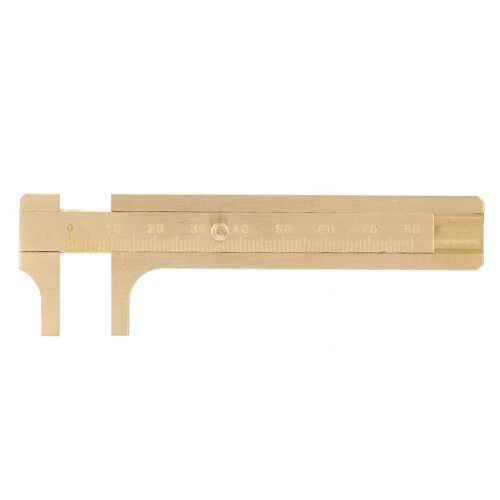 Portable Solid Copper Vernier Caliper 0-80mm Ruler for Archaeology 1
