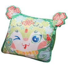 3-in-1 Snake Mascots Cushions Blanket Foldable Portable-Green 1