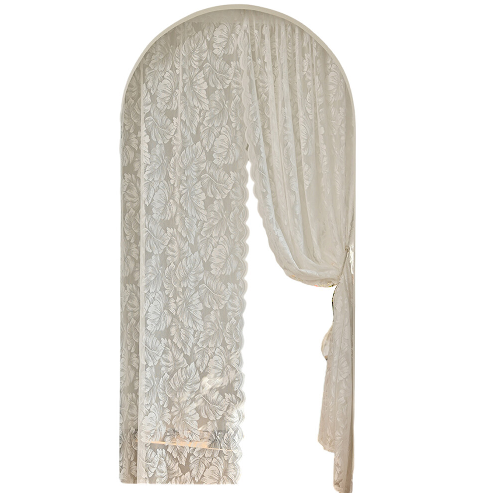 Leaf Embroidered Window Drape Curtain Shade for-150x200cm-image-OPC-PNB96NF-NEW