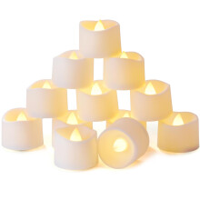 (12 Timer Tea Lights)Homemory 12 LED Tea Lights with Timer, Electric Flickering Battery-Operated Candles, 6 Hours On and 18 Hours Off, 3.2