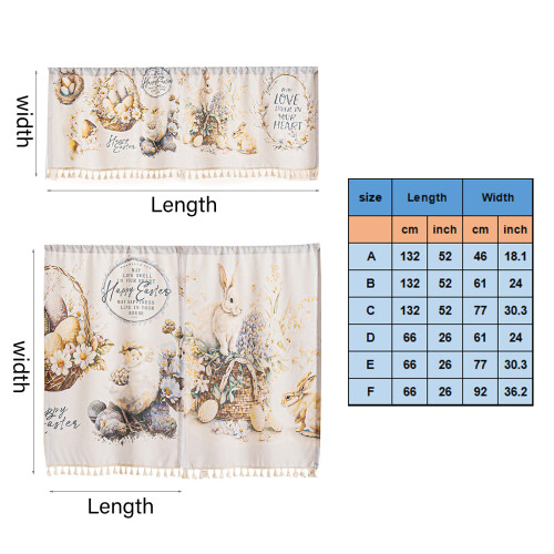 Durability Spring Pattern Curtain Enhances Homes-0.66mX0.61m 1