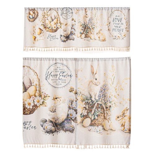Durability Spring Pattern Curtain Enhances Homes-0.66mX0.61m 2