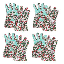 Tuinhandschoenen voor peuters, antislip PVC-tuinhandschoenen met nopjes en een vrolijke, schattige cartoonprint, lichtgewicht en ademende katoenen