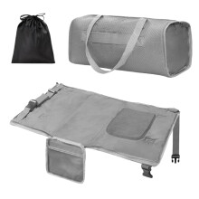 Airplane Bed for Toddler Baby Seat Extender Bed CarryOn Duffel Bag AntiSlip LongBaby Mat Grey for Preschoolers