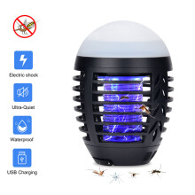 Electric Bug Zapper Lamp, Portable Rechargeable Mosquito Killer, Waterproof for Patio Home (8-Color Breathing)