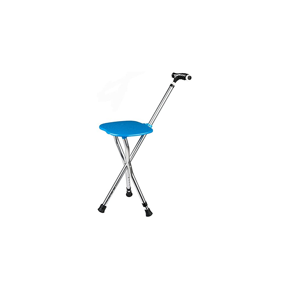 Canes Lightweight Walking Stick With Seat, ThreeLegged Folding Chair, Lights, Multifunctional Crutch For Elderly