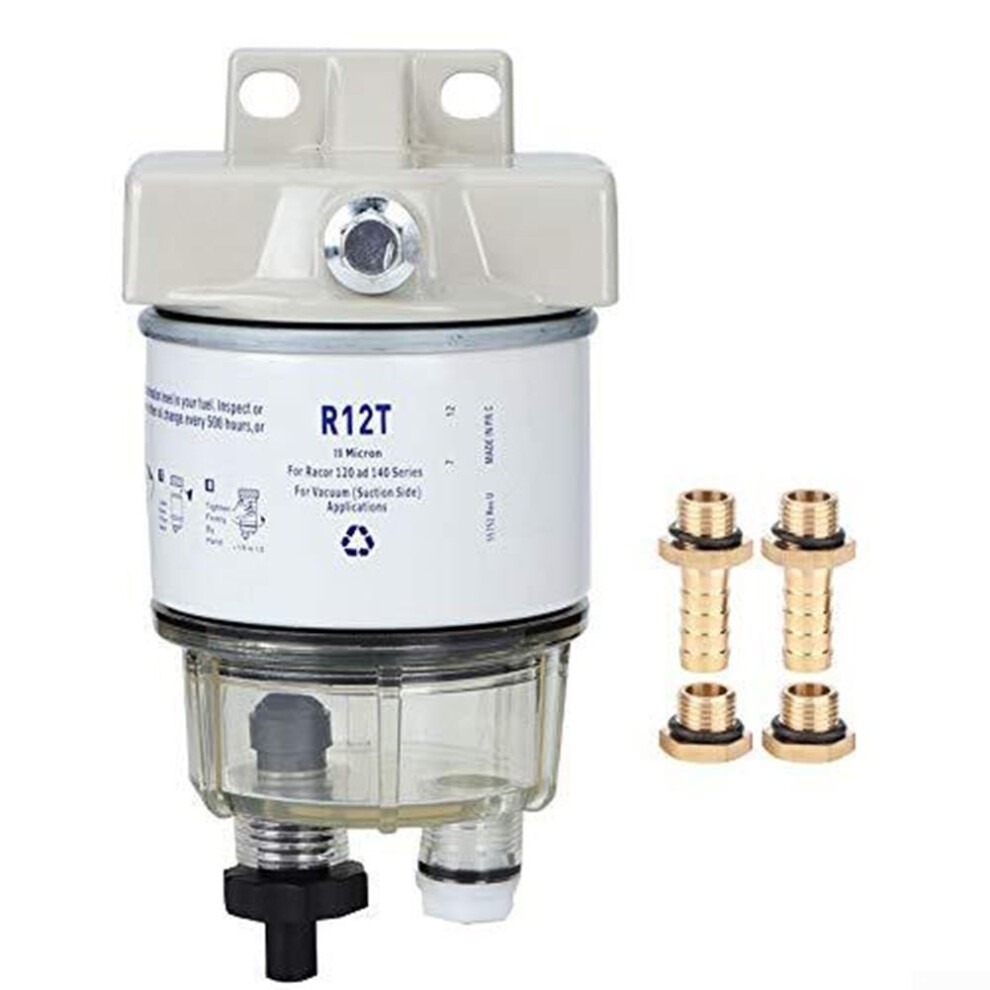 Fuel Filter Water Separator For Marine Outboard Motors 15 Gph Spinon 3/8 Inch Npt Metal Plastic 9323874217086