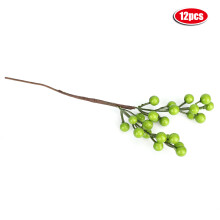 Decorações artesanais DIY: Hastes de frutas vermelhas artificiais com frutinhas verdes realistas, enfeites de Natal e suportes para guirlandas,
