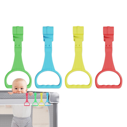 Baby Pull Up Rings Stand Up Rings For Crib Walking Training Tool Ergonomic, Adjustable Size, Lightweight Plastic