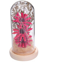 Decoração encantadora para casa: girassol artificial sob cúpula de vidro, decoração exclusiva com girassol, luminária com luz aconchegante,
