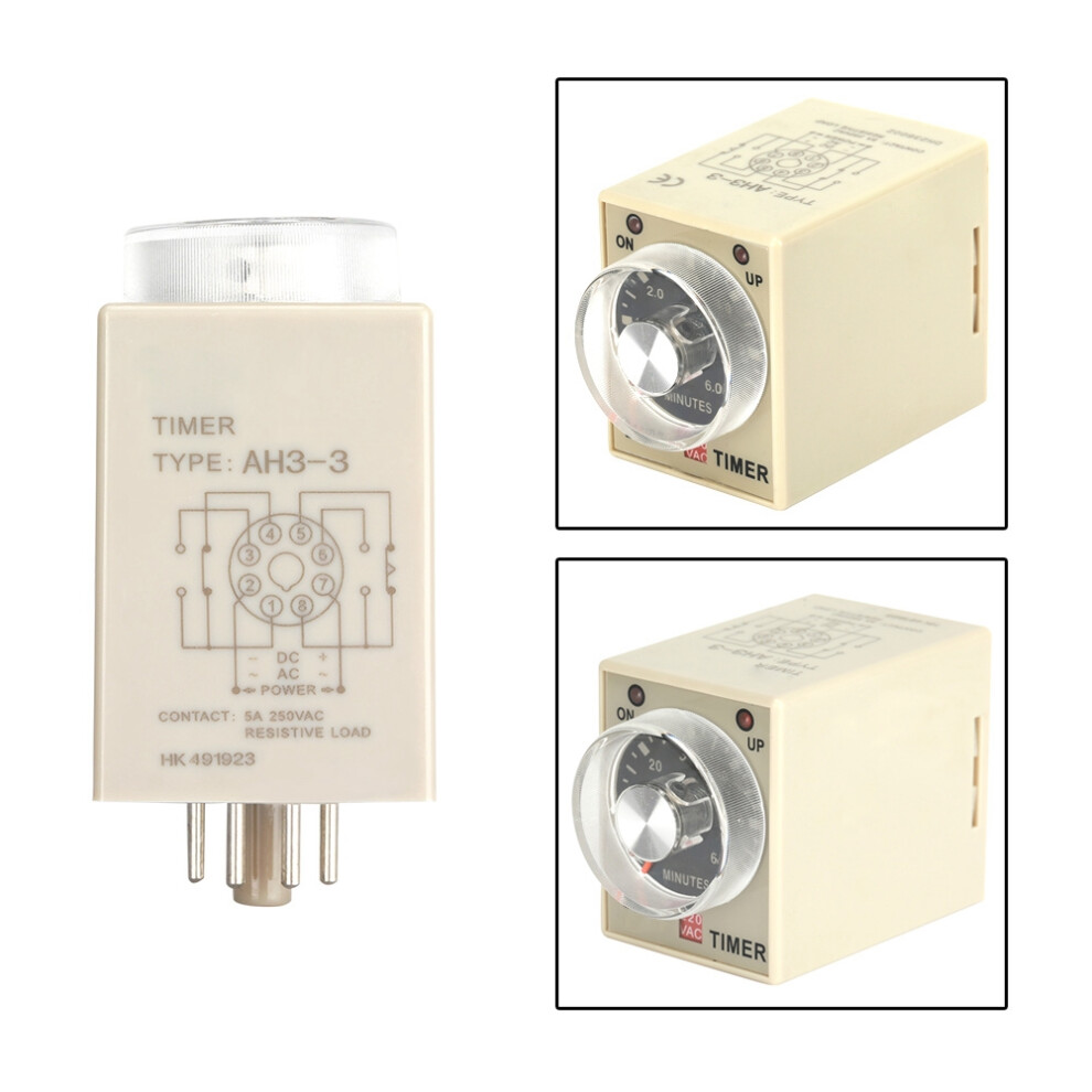 220Vac 60M Power Delay Timer Relay Ah3-3(60M) Precision Industrial Timer Module 8701364172953