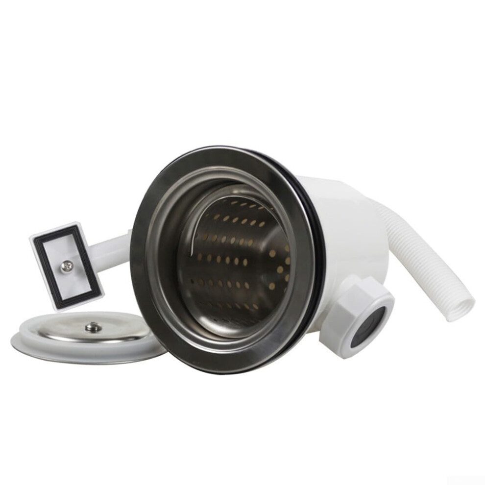 Stainless Steel Sink Drain Strainer Overflow Resistant Assembly Set Compatible With Standard 110Mm Sink 9067246073237