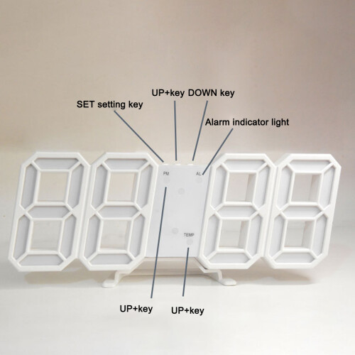 Large Display Digital Wall Clock, Remote Control Operated Clock With Auto Dimming, Night Light Function For Bedroom Or Office, Temperature Display And 2
