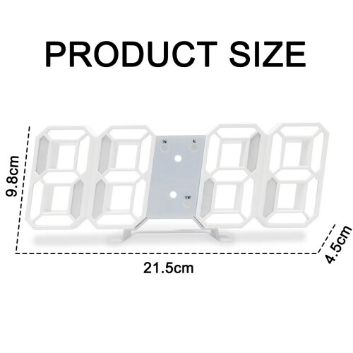 Large Display Digital Wall Clock, Remote Control Operated Clock With Auto Dimming, Night Light Function For Bedroom Or Office, Temperature Display And 1
