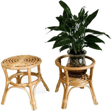 Classic Rattan Plant Stand, Natural Rattan With Strong Stability For A Timeless Look