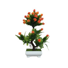 Charmante kunstmatige bonsaiboompjes, levendig wit design, geen water nodig voor een duurzame huisdecoratie, klaar om cadeau te geven, onderhoudsarm