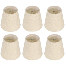 Set mit 6 Kronleuchter-Lampenschirmen, 5 Zoll, Mini-Fasslampenschirme zum Anklemmen für Tisch