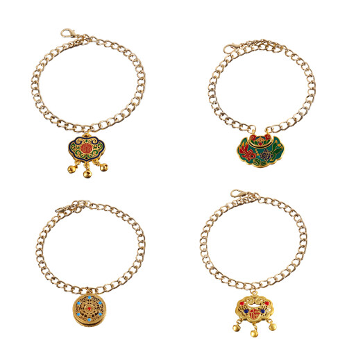 4pcs Traditional Pet Pendants Longevities Lock Regulable-M