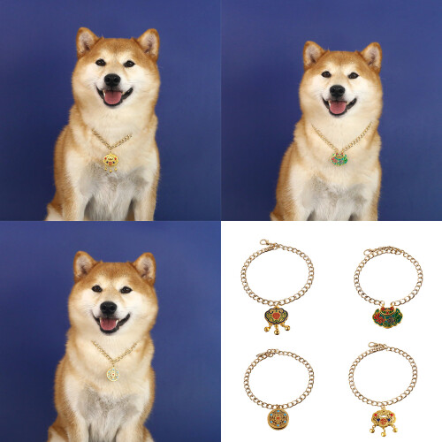 4pcs Traditional Pet Pendants Longevities Lock Regulable-M 1