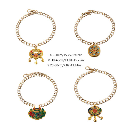 4pcs Traditional Pet Pendants Longevities Lock Regulable-M 2