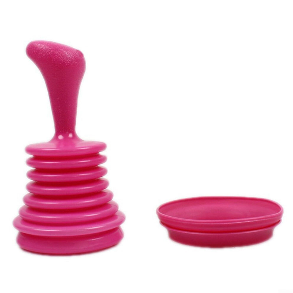 Pp Material Drain Plunger With Large Bellows Design For Unclogging Kitchen Sinks, Bathroom Drains And Toilets Rose Red 9105992433001