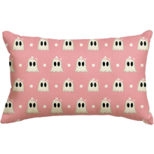 Halloween-Kissenbezug mit Polka-Dots, 45 x 45 cm, niedliches Geister-Horror-Pink