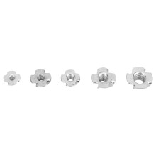 Kohlenstoffstahl-T-Nuss-Set, 80 Stück, für Holzverarbeitung, M3/M4/M5/M6/M8, Vierzahnige T-Nüsse