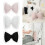 Bows Shape Cushion with Lace Car Backrest Pillow-Black 3