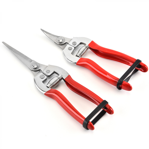 2-teiliges Gartenscheren-Set, Rosenschere, Weinrebenschere, Rot/Silber