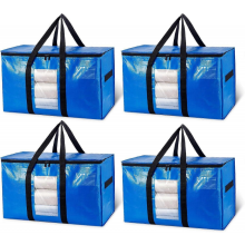 Umzugssäcke, extra große Aufbewahrungssäcke, 4er-Pack, mit Sichtfenster und verstärkt