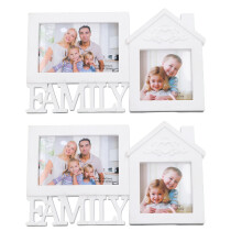 Set di 2 cornici portafoto da parete per famiglia, trasparenti, ideali per la decorazione della casa, con copertura in acrilico resistente e design a